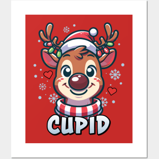 Santa’s Reindeer Cupid Xmas Group Costume Posters and Art